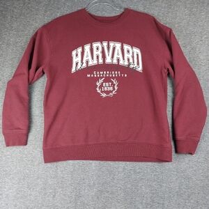 COLD CRUSH WOMENS MAROON HARVARD UNIVERSITY CREW NECK SWEATSHIRT SIZE SMALL